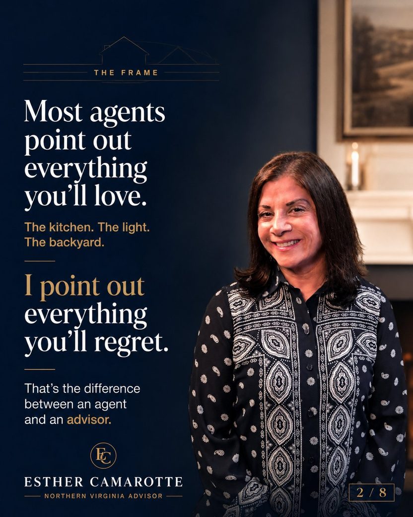 Esther Camarotte, agent points out what you'll love, advisor points out what you'll regret